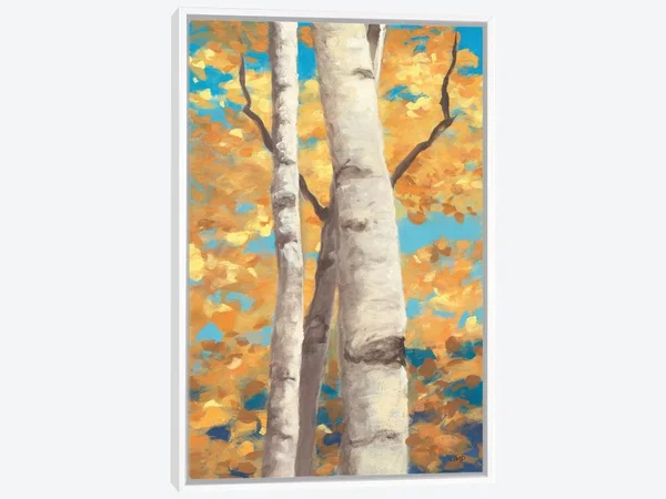 Framed Canvas Art (White Floating Frame) - Doubloons Panel I by Julia Purinton ( Floral & Botanical > Tree Art > Asp