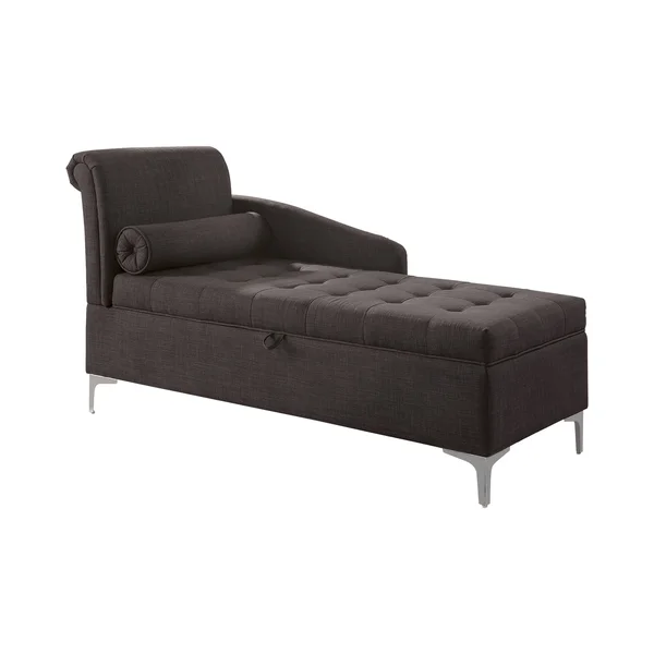 Furniture of America Agra Transitional Grey Fabric Upholstered Chaise