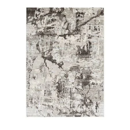 Allure Collection - Brown - Cream, Abstract Marble Soft Area Rug, Size: 8&x10&