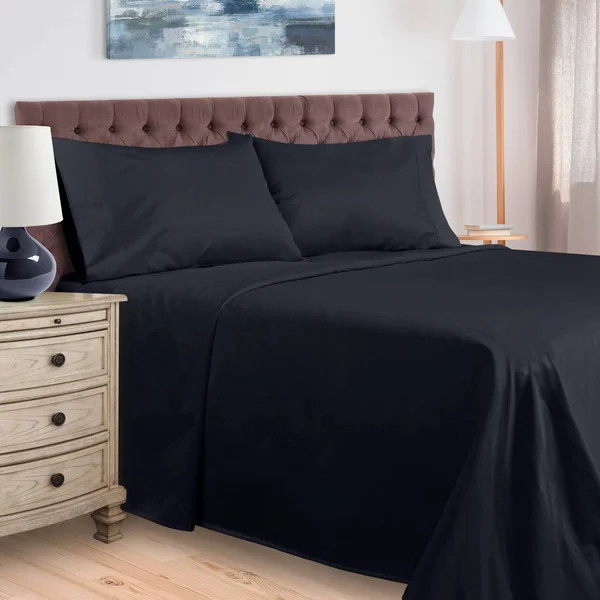 Superior Soft Long Stable Cotton Sheet Set - Full - Navy Blue
