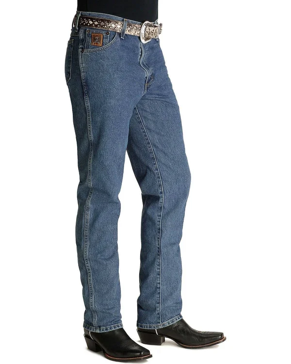 Cinch Apparel Mens Bronze Label Slim Fit Medium Stonewash Jeans - Men's, Gray