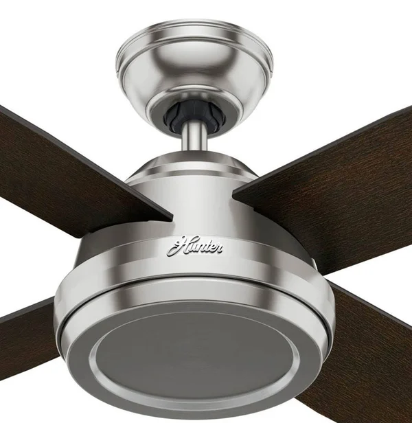 Hunter Dempsey 52x22 Ceiling Fan - Brushed Nickel - Chocolate Oak Blades