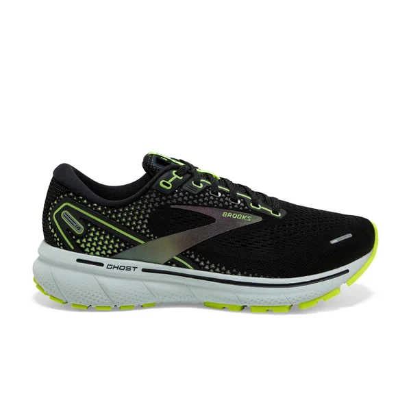 Brooks Ghost 14 Black/Volt Men's Running Shoes, Size: 11.5
