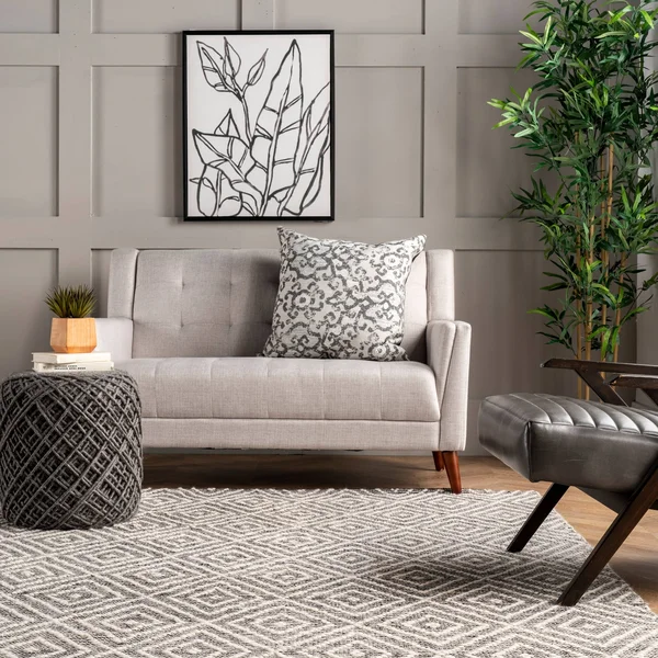 nuLOOM Flora Handmade Textured Diamonds Wool Area Rug - Size: 5& x 8&