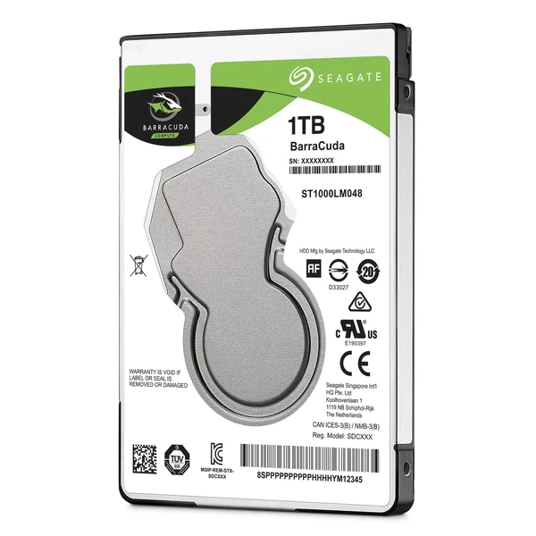 Seagate Guardian BarraCuda 1 TB Internal HDD - 2.5x22 - ST1000LM048 - SATA 6Gb/s - 5 - 400 rpm