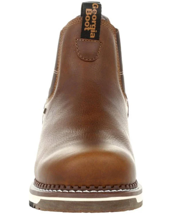 Men's Georgia Boot GB00352 Wedge Waterproof Chelsea Work Boot, Size: 10, Brown