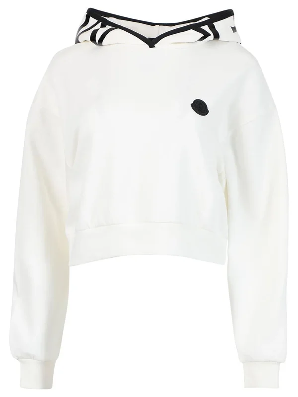 Moncler - Women Logo Sweatshirt Hoodie White L