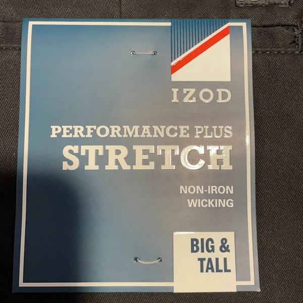 Izod Black Big & Tall Straight Fit Flat Front Performance Stretch Pants