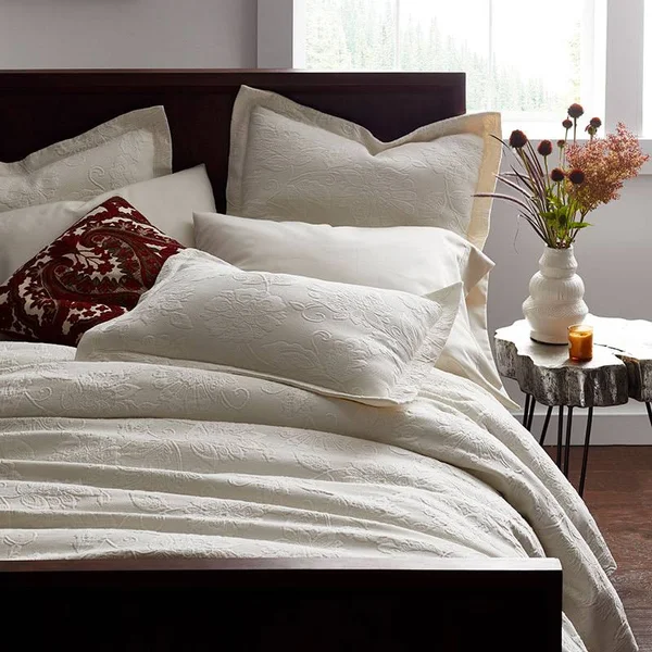 Putnam Cotton Matelassé Coverlet - Dune - Brown - Size King, The Company Store