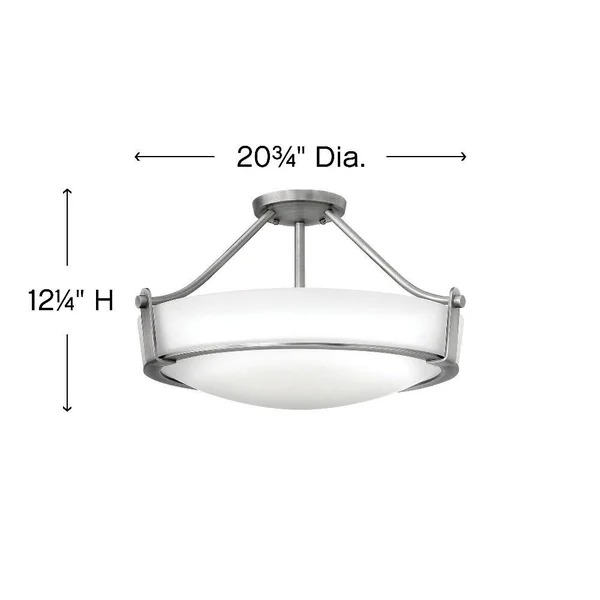 Hinkley Lighting 3221OB Hathaway Semi Flush Mount Light, Olde Bronze
