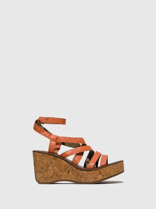 Fly London Bime Leather Wedge Sandal - White, 38