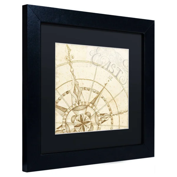 Trademark Art &Coast to Coast Sepia III& by Daphne Brissonnet Framed Graphic Art Size: 11x22 H x 11x22 W, Matte Color: Black