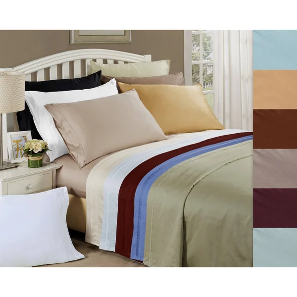 Superior Anemone 650-Thread Count Egyptian Cotton Solid Sheet Set Teal California King