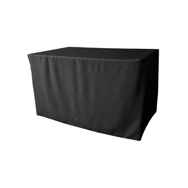 La Linen TCpop-fit-48x30x30-BlackP24 1.8 lbs Polyester Poplin Fitted Tablecloth Black