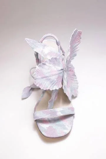 Cecelia New York Hibiscus Heeled Sandals TIDEDYE Flower Block Heel Pumps - Women's, Size: 6