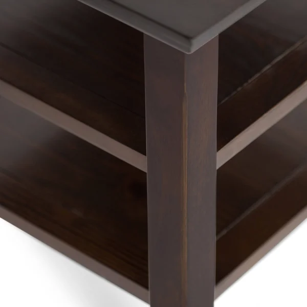 Wyndenhall Normandy Solid Wood 19 inch Wide Square Rustic End Table - 19 inch Wide - Rustic Natural Aged Brown