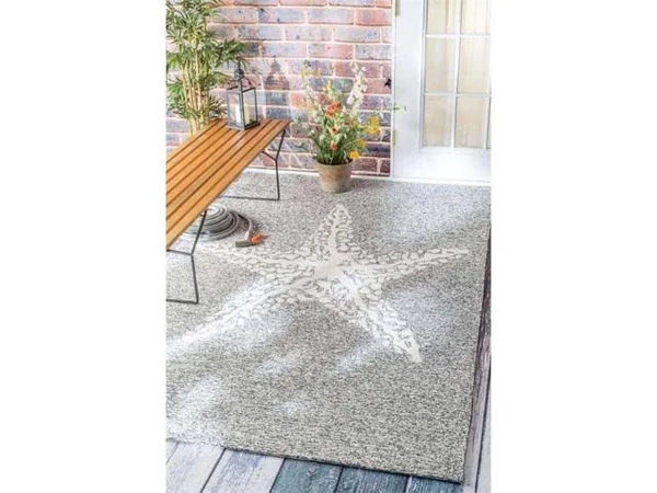 nuLOOM Marine Hand Hooked Indoor/Outdoor Area Rug - 5& x 8&, Grey