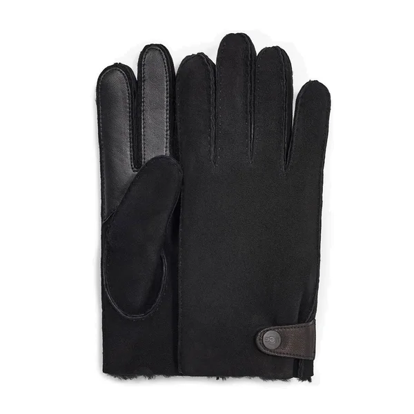 Ugg Men's Sheepskin Side-Tab Tech Gloves - Black - Size x Large