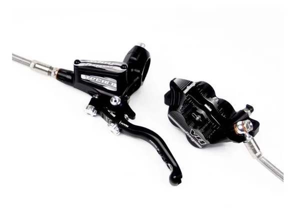 Hope Tech 3 V4 Disc Brake and Lever - Hydraulic, Post Mount Rear, Red