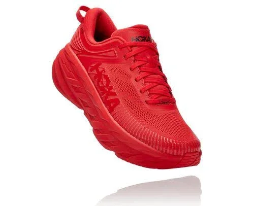 Hoka Men's Bondi 7 Road Running Shoes in Red - Size 14