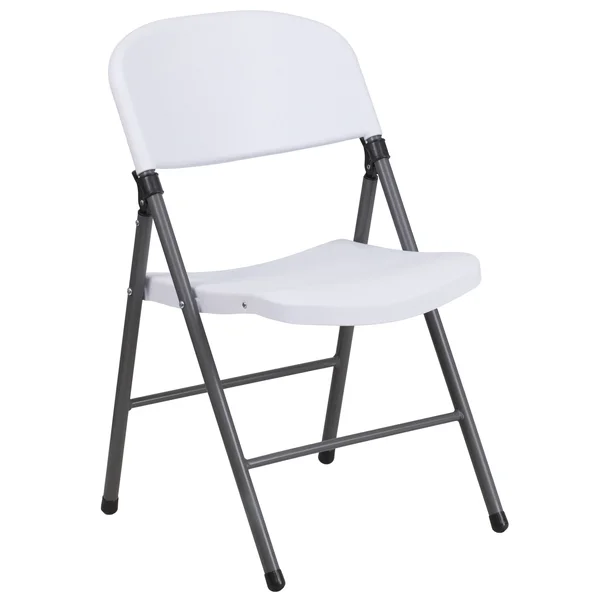 Flash Furniture Plastic Folding Chair with Charcoal Frame: Hercules Series - Black, 330 lb Capacity