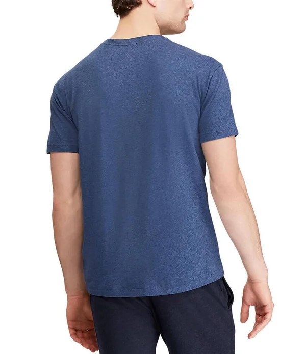 Polo Ralph Lauren Classic-Fit Short-Sleeve V-Neck Tee - Mens, XL, Dress Shirt Blue