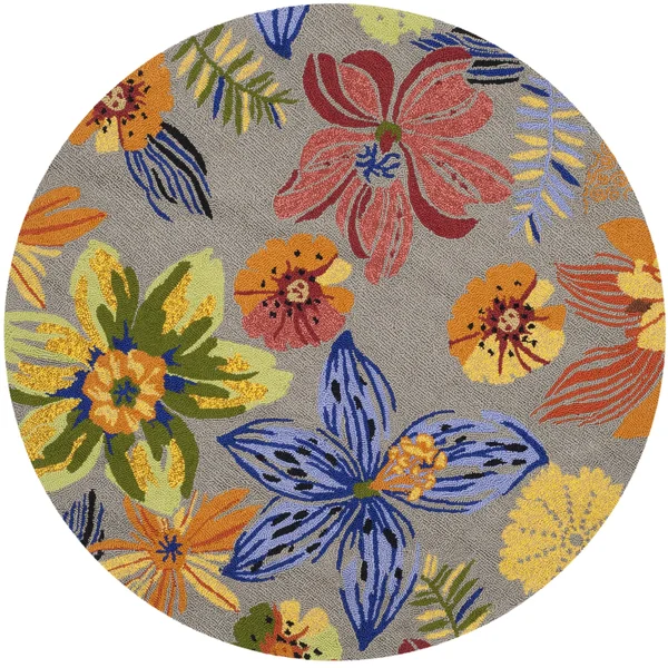 Safavieh Four Seasons FRS468C 4&0x22 x 4&0x22 Round Grey, Orange Area Rug
