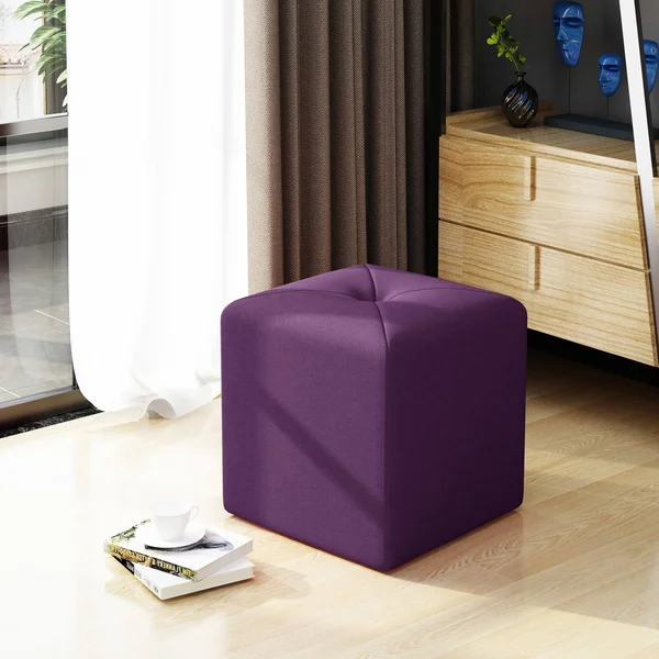Christopher Knight Home Cayla Fabric Square Ottoman, Dark Charcoal