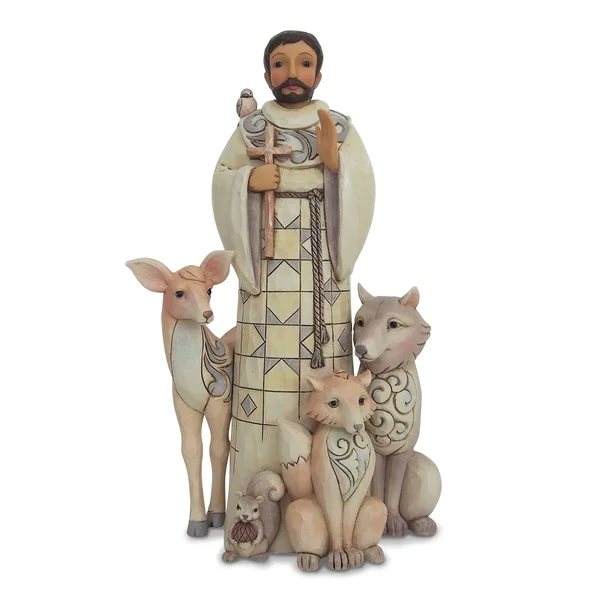 Jim Shore White Woodland St. Francis Figurine