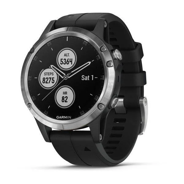 Garmin fenix 5 PLUS Multisport GPS /Galileo Watch - 1.2x22 Display - Silver/Black