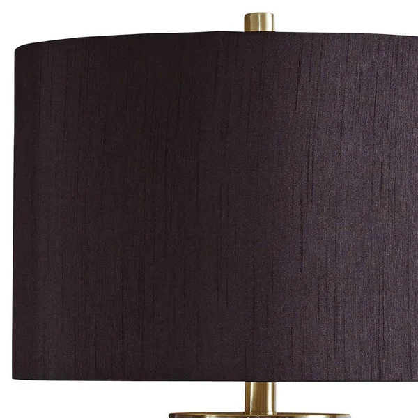 Benjara Bm230945 Faux Concrete and Metal Base Table Lamp - Set of 2, Brass and Gray