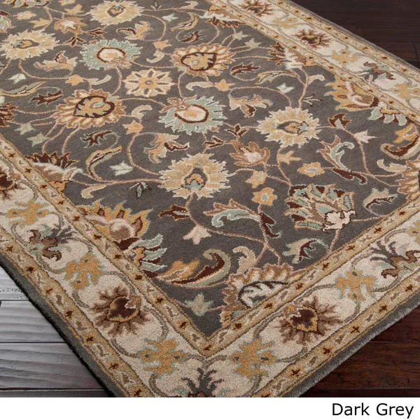 Hand-Tufted Nia Traditional Wool Area Rug (5& x 8&) Blue Beige