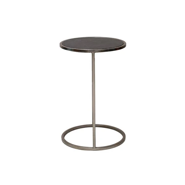 Hawthorne Collections Nicola Solid Marble Top End Table - Gray