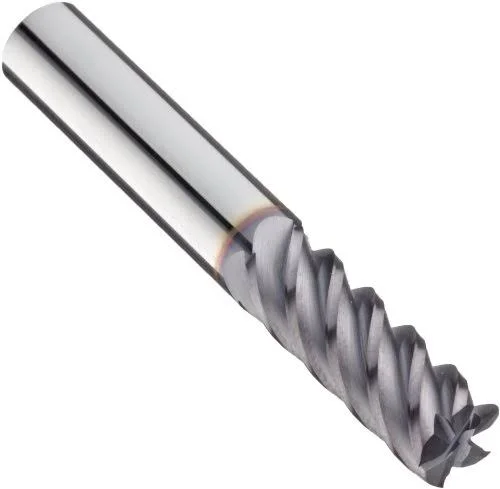 Niagara Cutter N62024 Carbide Square Nose End Mill, inch, TiAlN Finish, Roughing and Finishing Cut, 45 Degree Helix, 5 Flutes, 6