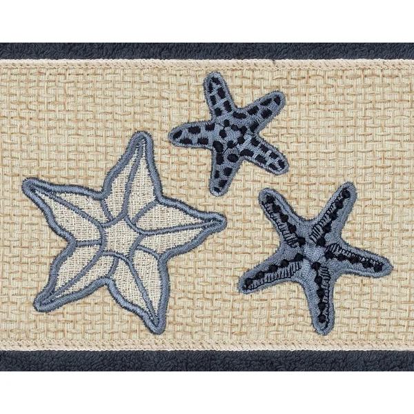 Linum Home Textiles Lydia 100% Turkish Cotton Embellished Towel Set Midnight Blue