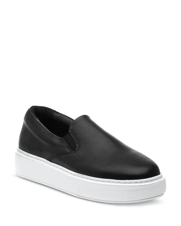 J/Slides Delia Leather Sneaker - Black Leather, 6
