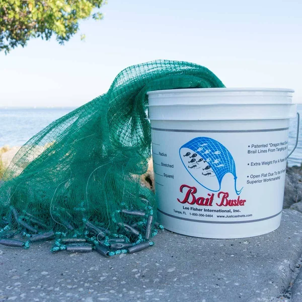 Bait Buster Professional Grade Minnow Cast Net 1/4x22 Sq. Mesh (Green - 12 ft. Radius)