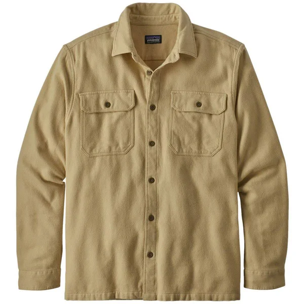 Patagonia Men's Natural Dye Fjord Flannel Shirt Khaki XL