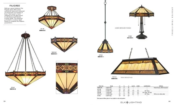 Elk Lighting 629-AB Filigree 1 Light Pendant in Aged Bronze