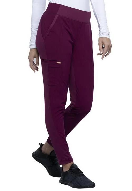 Cherokee Statement Mid-Rise Tapered Leg Pull-On Pant - CK175, M, Wine