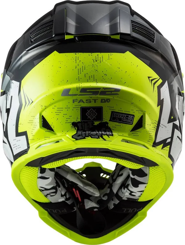 LS2 MX437 Fast Evo Crusher Motocross Helmet - black-yellow, Size Xs
