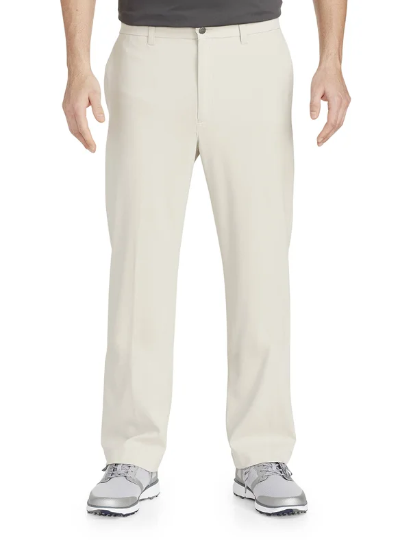 Callaway Men's Big & Tall Stretch Lightweight Classic Pants w/ Active Waistband, Size 42 x 38, Silver Lining Beige, Polyeste