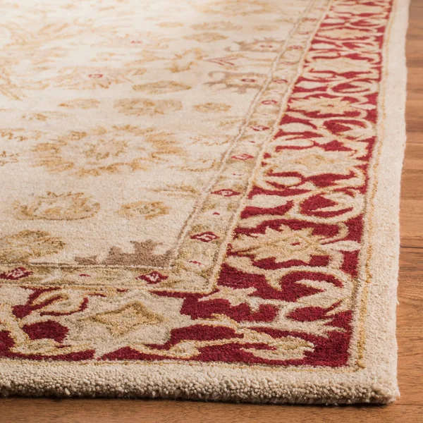 Safavieh 4& x 4& Round Anatolia AN551A Ivory, Red Rug