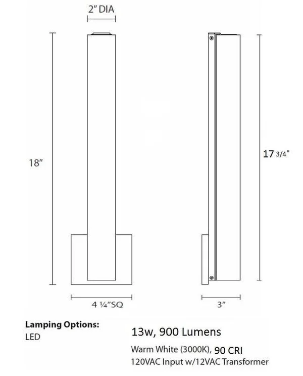 Sonneman 2440.01-FT Tubo Slim Polished Chrome LED Wall Sconce