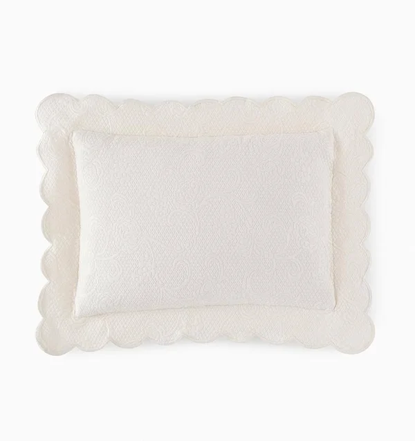 Sferra Alice Sham - Ivory - Standard, Cotton