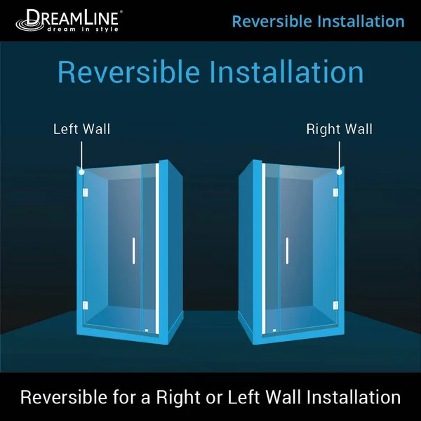DreamLine SHDR-20347210-04 Unidoor 34-35 in. W x 72 in. H Frameless Hinged Shower Door Brushed Nickel