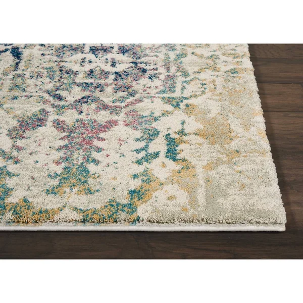 Nourison Fusion FSS12 Cream/Blue Area Rug 9&6x22 x 13&