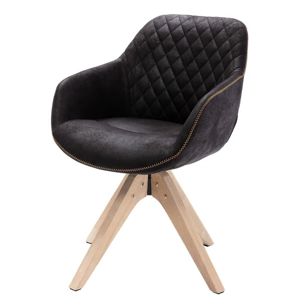 KINWELL - Modern Swivel Accent Armchair Black
