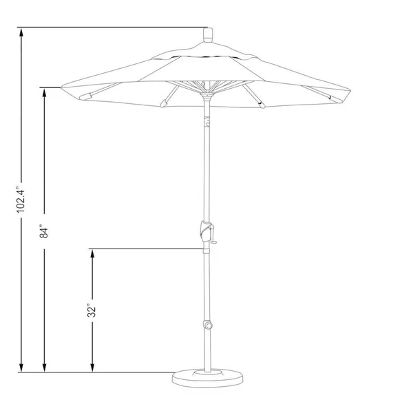 California Umbrella GSPT758-170-5413 Matte White/Sunbrella/Spa 7.5& Aluminum Push Tilt Market Umbrella