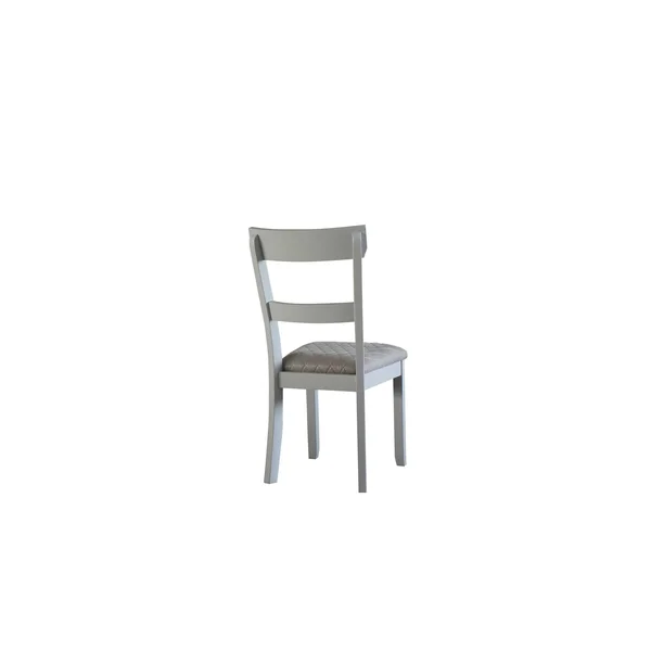 House Marchese Side Chair - Two Tone Gray Fabric & Pearl Gray Finish - Pearl Grey